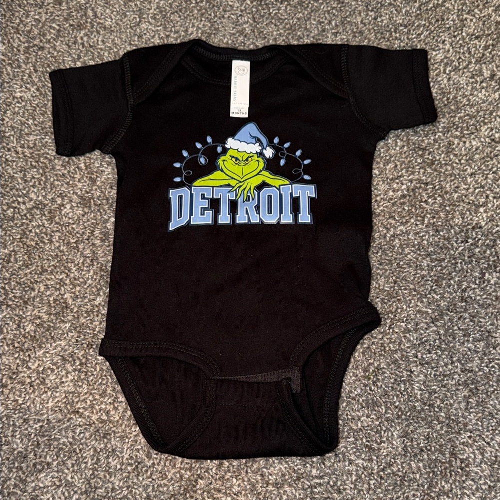 Black Grinch Detroit Baby Onesie